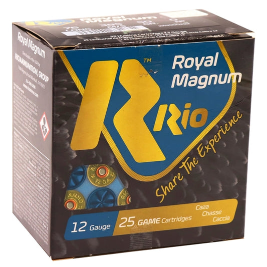 Rio Royal Magnum 12 Gauge Ammo 3" 1 3/4 oz #0 Shot 250 Rounds