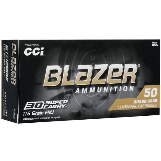 CCI Blazer Brass 30 Super Carry Ammo 115 Grain Full Metal Jacket