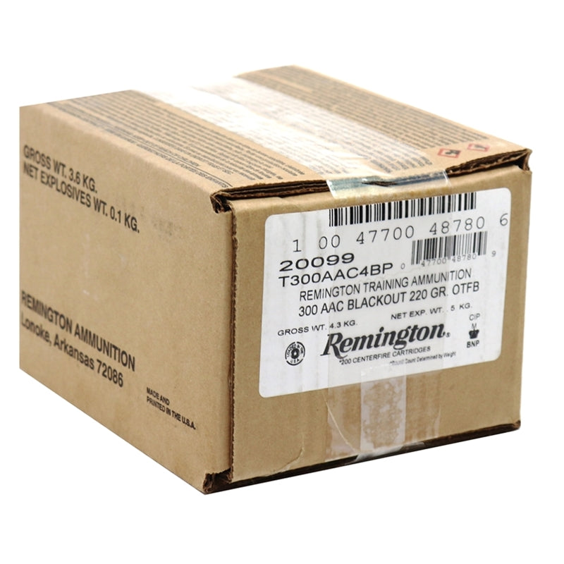 Remington Training 300 AAC Blackout Ammo 220 Grain Open Tip Flat Base Case of 200