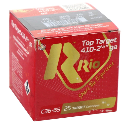 Rio Top Target 410 Gauge Ammo 2 1/2" 1/2 oz #8 Shot 250 Rounds