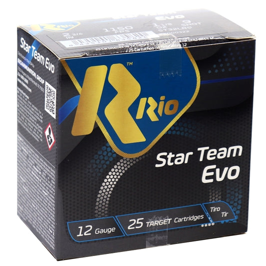 Rio Star Team Evo 12 Gauge Ammo 2-3/4" 1 1/8 #9 Shot 250 Rounds