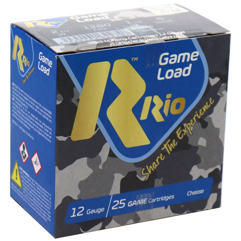 Rio Game Load 12 Gauge Ammo  2-3/4" 1-1/8 oz  #6 Shot 250 Rounds