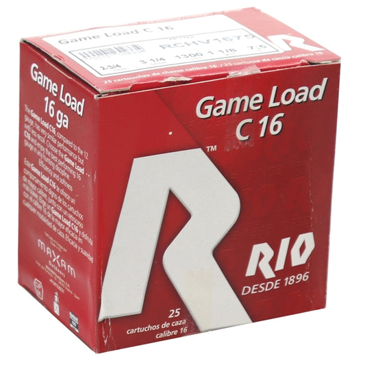 RIO Game Load Heavy Field 16 Gauge Ammo 2 3/4"1 1/8 oz #7.5 Shot 250 Round Case