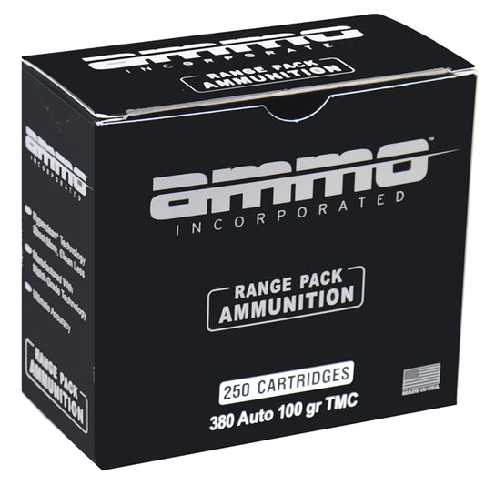 Ammo Inc Range Pack 380 ACP Ammo 100 Grain TMC 250 Round