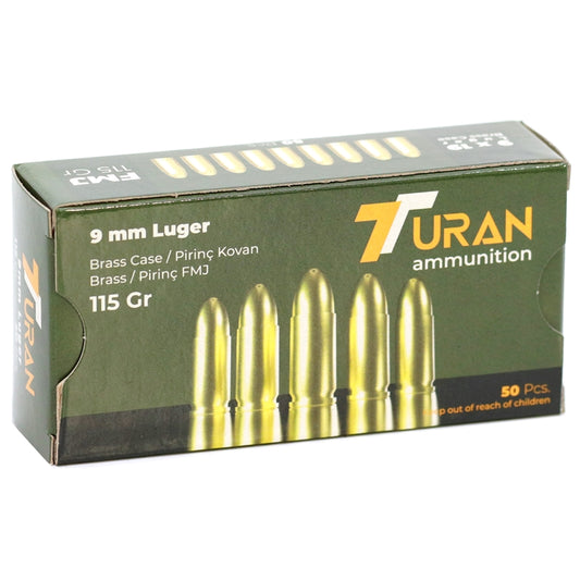 Turan 9mm Luger Ammo 115 Grain Full Metal Jacket