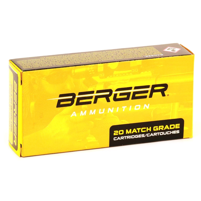 Berger Match Grade 223 Remington Ammo 73 Grain Hollow Point Boat Tail