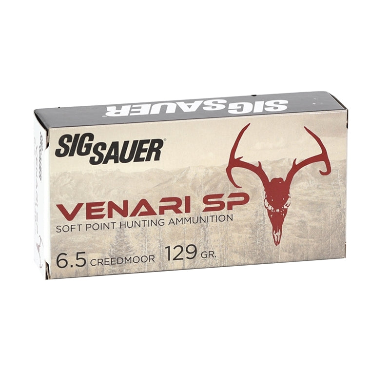 Sig Sauer VENARI Hunting 6.5 Creedmoor Ammo 129 Grain Soft Point