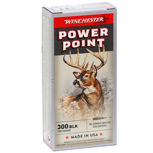 Winchester Power Point 300 AAC Blackout Ammo 150 Grain Soft Point