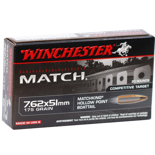 Winchester Competittive Target 7.62x51mm NATO Ammo 175 Grain HPBT MatchKing