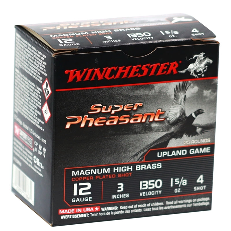 Winchester Super Pheasant 12 Gauge 3" 1 5/8 oz #4 Shot High Brass Magnum