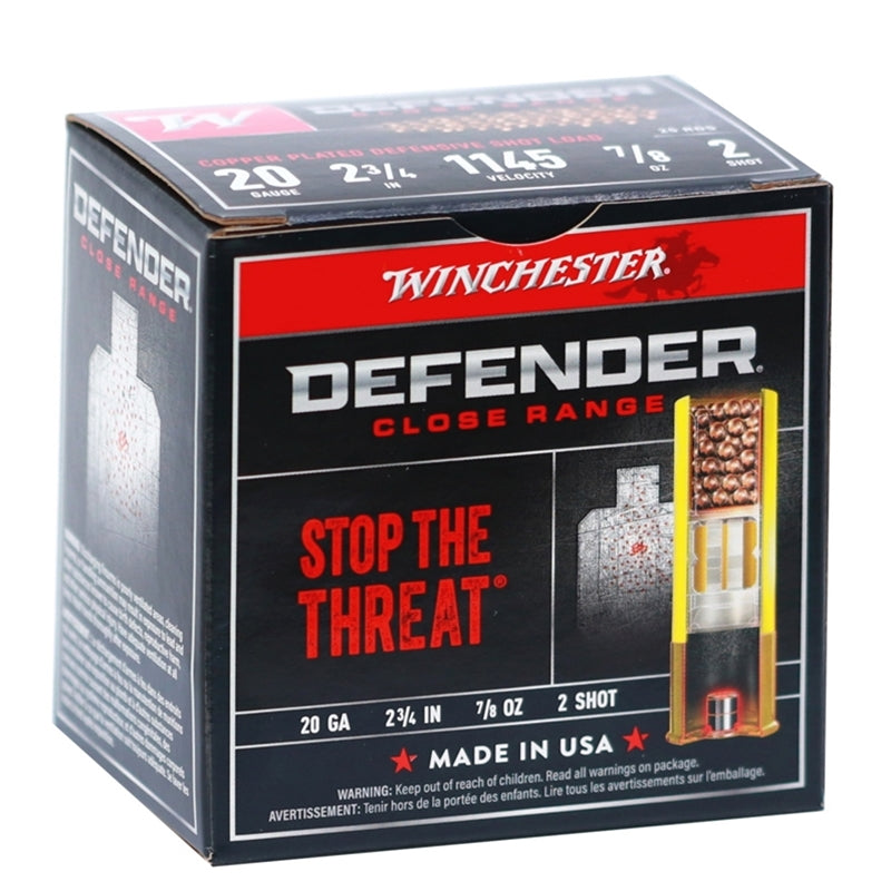 Winchester Defender 20 Gauge Ammo 2 3/4" 7/8 oz #2 Defensive Shot Load