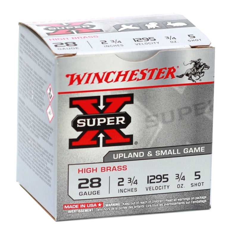 Winchester Super-X High Brass 28 Gauge Ammo 2-3/4" 3/4 oz #5 Shot