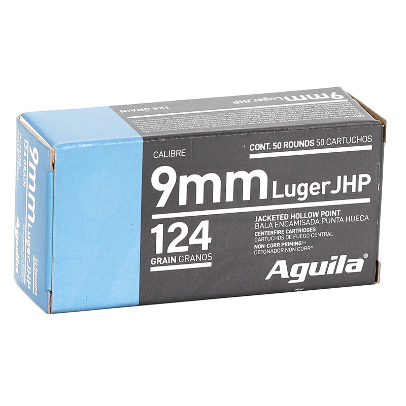 Aguila 9mm Luger Ammo 124 Grain Jacketed Hollow Point