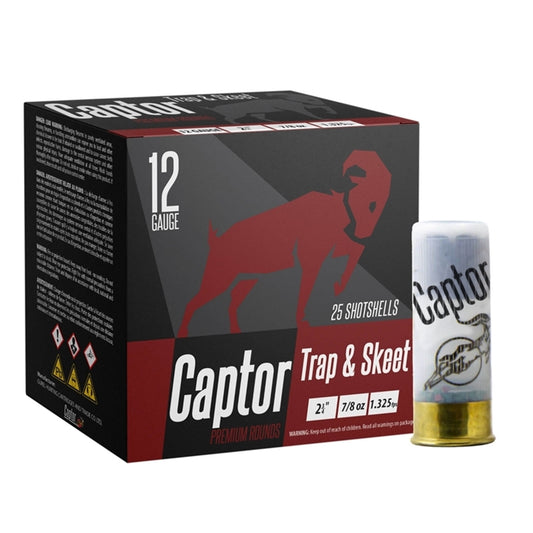 Captor Trap and Skeet 12 Gauge Ammo 2 3/4" 7/8 oz Power Wad #7.5 Shot 250 Round Case