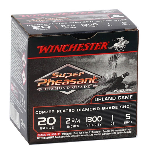 Winchester Super Pheasant 20 Gauge Ammo 2-3/4" 1 oz. #5 Shot Copper Plated