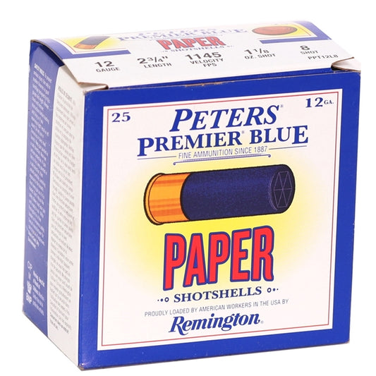 Remington Peters Paper 12 Gauge Ammo 2 3/4  1 1/8 oz. #8 Shot