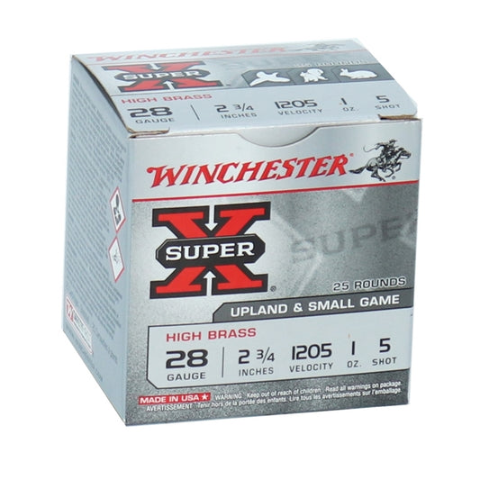 Winchester Super-X High Brass 28 Gauge Ammo 2-3/4" 1 oz #5 Shot