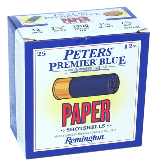 Remington Peters Paper 12 Gauge Ammo 2 3/4  1 1/8 oz. #7.5 Shot