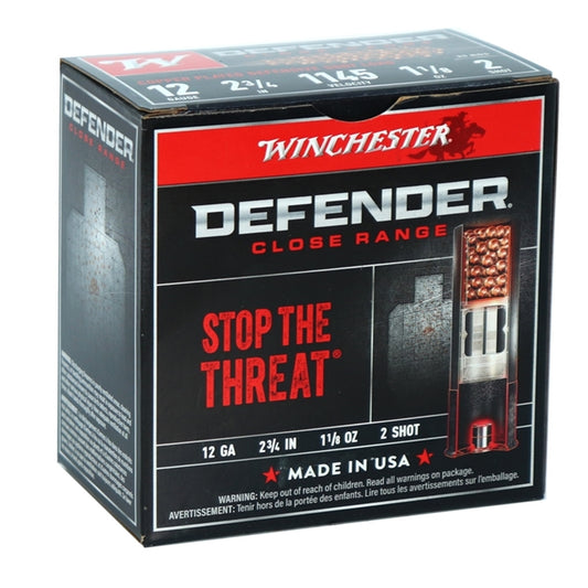 Winchester Defender Close Range 12 Gauge Ammo 2 3/4" 1 1/8 oz.#2 Shot