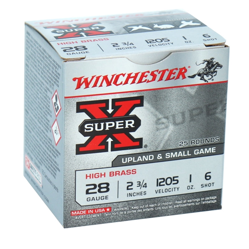 Winchester Super-X High Brass 28 Gauge Ammo 2-3/4" 1 oz #6 Shot