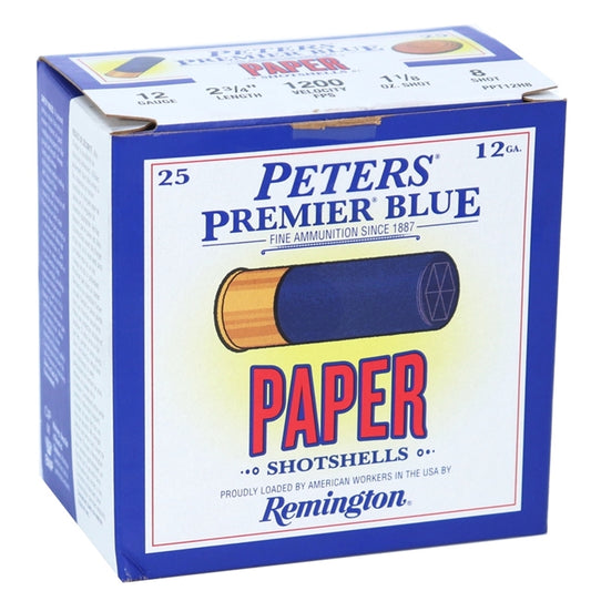 Remington Peters Paper 12 Gauge Ammo 2 3/4  1 1/8 oz. #8 Shot