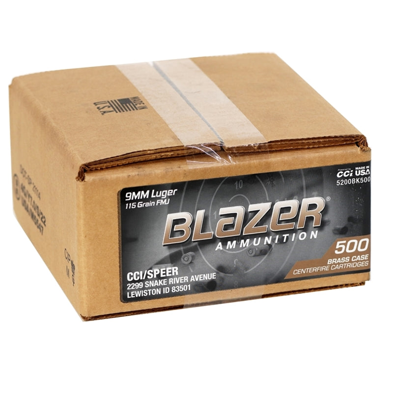 CCI Blazer Brass 9mm Luger Ammo 115 Grain FMJ Loose Pack