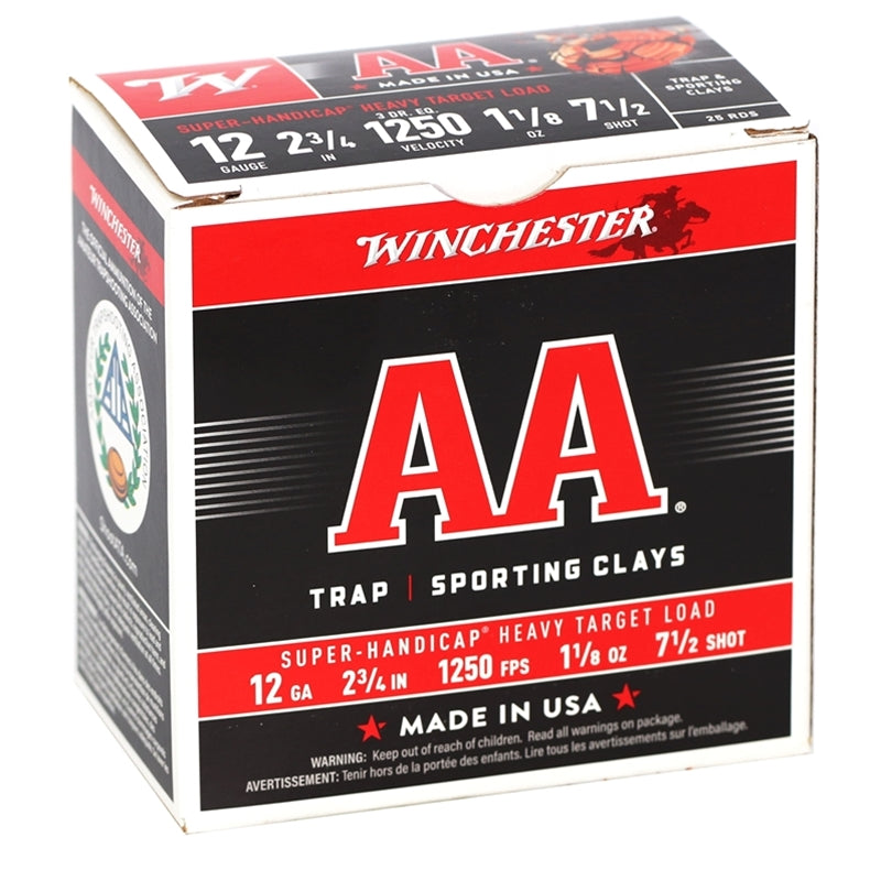 Winchester AA Super-Handicap Heavy Target 12 Gauge Ammo 2 3/4" 1-1/8 oz #7.5 Shot