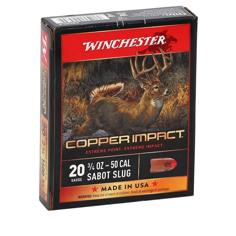 Winchester Copper Impact XP 20 Gauge Ammo 2 3/4" 3/4oz. Copper Sabot Slug