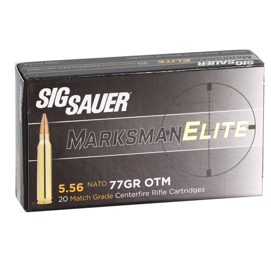 Sig Sauer Elite Match 5.56x45mm NATO Ammo 77 Grain Open Tip Match