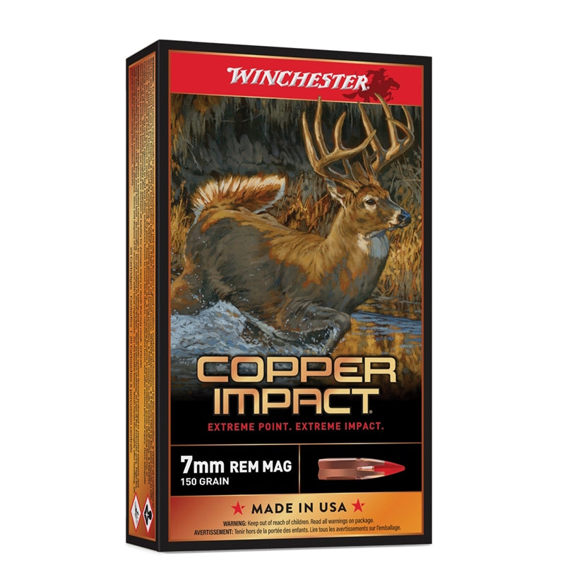 Winchester Copper Impact 7mm Remington Magnum Ammo 150 Grain Extreme Point