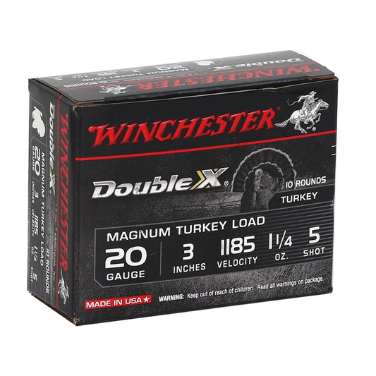 Winchester Double X Magnum 20 Gauge 3" 1 1/4 oz #5 Lead Shot 100 Round Case