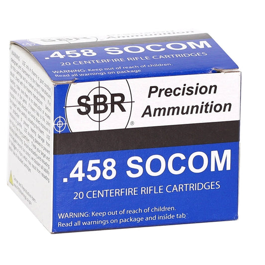 SBR Precision 458 SOCOM Ammo 300 Grain Jacketed Hollow Point