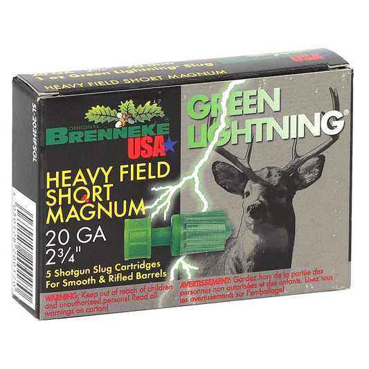 Brenneke Green Lightning 20 Gauge Ammo 2-3/4" 1 oz. Slug