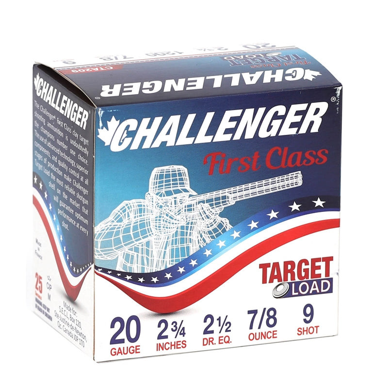 Challenger Target Load 20 Gauge Ammo 2 3/4" 7/8oz. #9 Shot