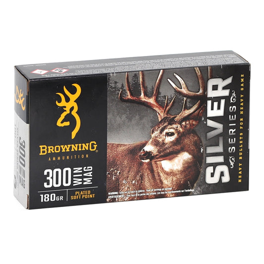 Browning Silver Series 300 Winchester Magnum Ammo 180 Grain Plated Soft Point