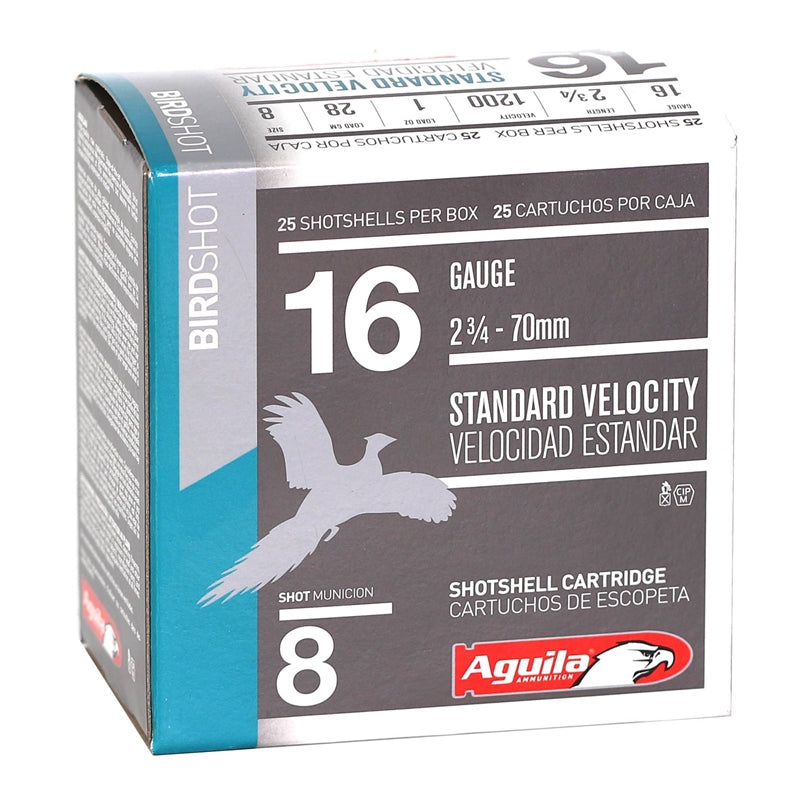 Aguila Field 16 Gauge Ammo 2-3/4" 1oz. #8 Lead Shot