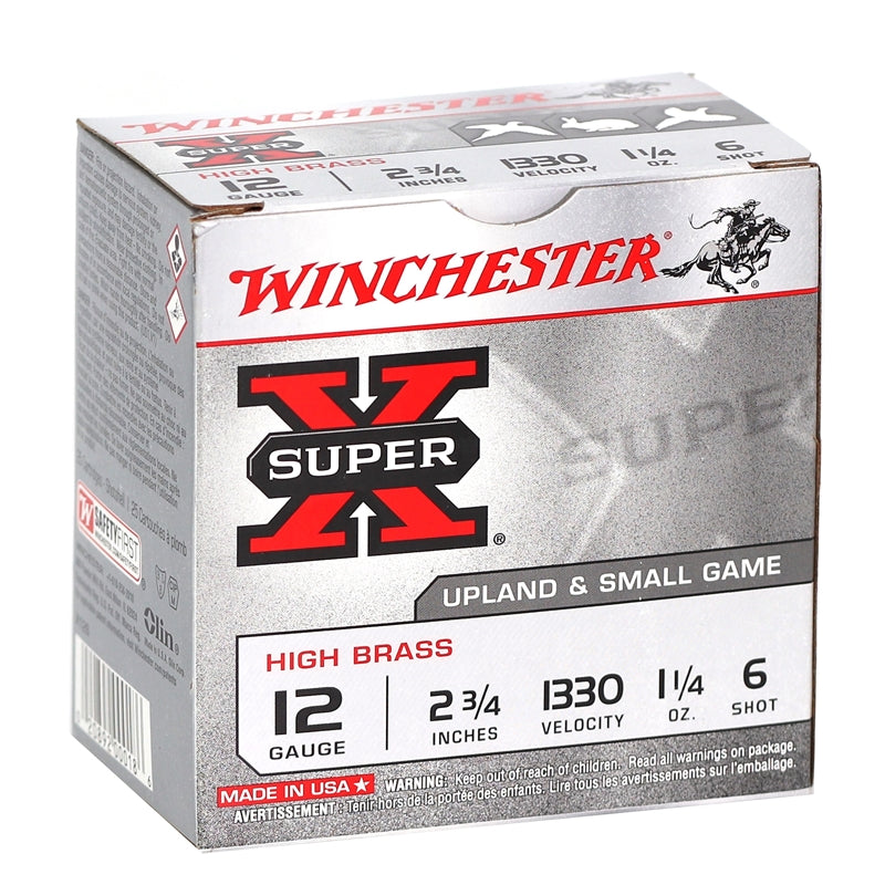 Winchester Super-X High Brass 12 Gauge Ammo 2 3/4" 1 1/4oz. #6 Shot