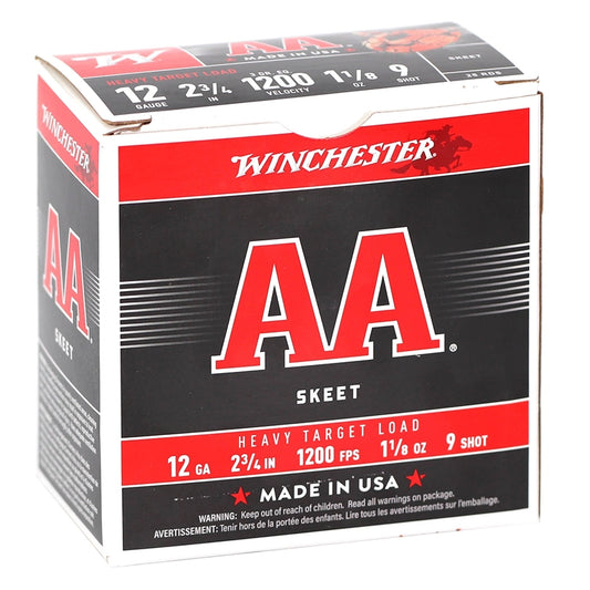 Winchester Heavy Target Load AA 12 Gauge 2 3/4"-1 1/8oz. #9 Shot 250 Rounds Case