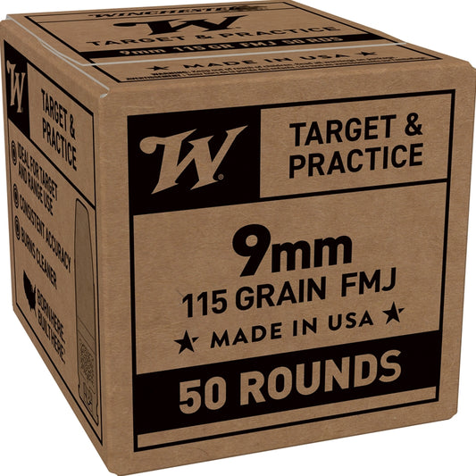 Winchester Service Grade 9mm Luger Ammo 115 Grain Full Metal Jacket