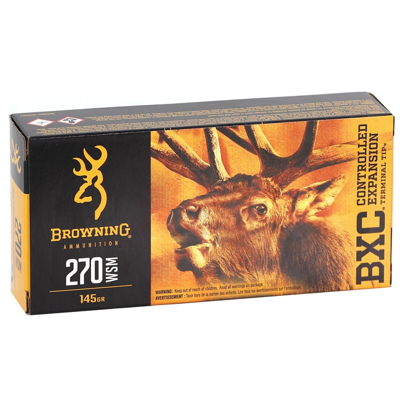 Browning BXC 270 Winchester Short Magnum (WSM) Ammo 145 Grain Terminal Tip