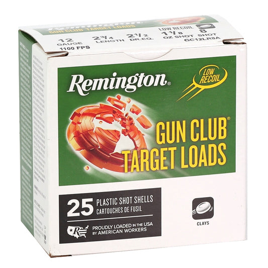 Remington Gun Club Target 12 Gauge Ammo 2 3/4" 1 1/8 oz #8 Shot 250 Rounds Case