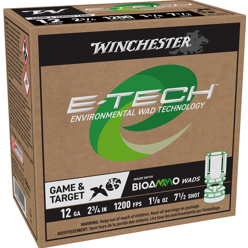 Winchester E-Tech 12 Gauge  Ammo 2 3/4" 1 1/8 oz 7.5 Shot