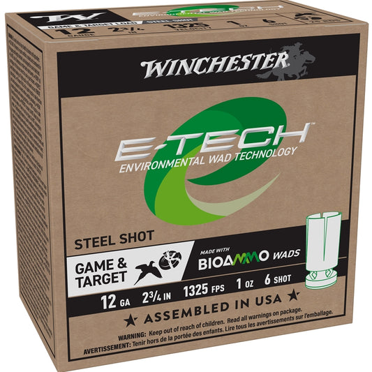 Winchester E-Tech 12 Gauge  Ammo 2 3/4" 1 oz 6 Shot