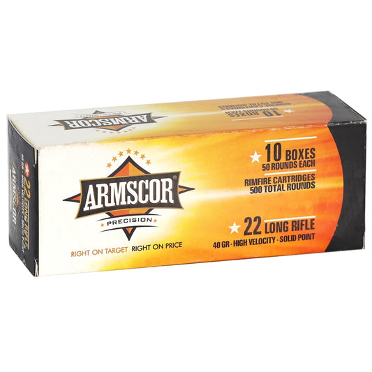 Armscor Precision 22 Long Rifle Ammo 40 Grain High Velocity Solid Point