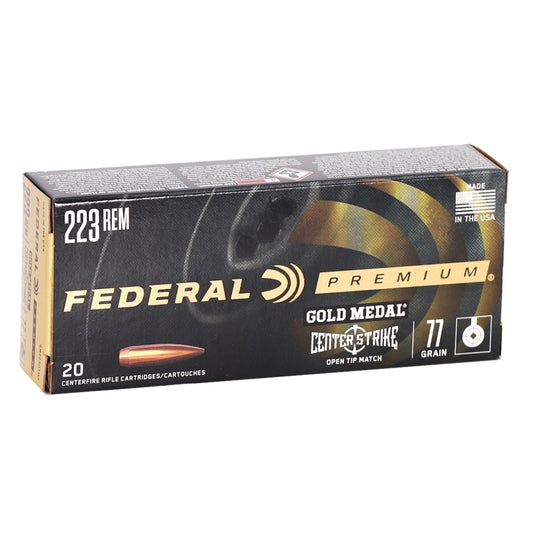 Federal Gold Medal 223 Remington Ammo 77 Grain Open Tip Match