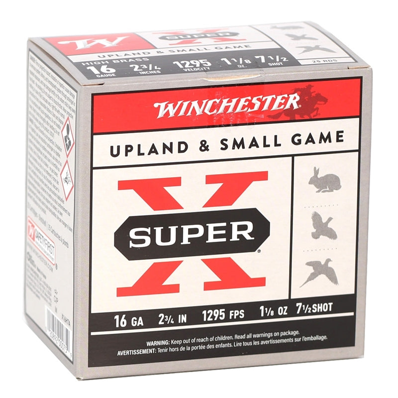 Winchester Super-X High Brass 16 Gauge Ammo 2-3/4" 1-1/8 oz #7.5 Shot 250 Round Case