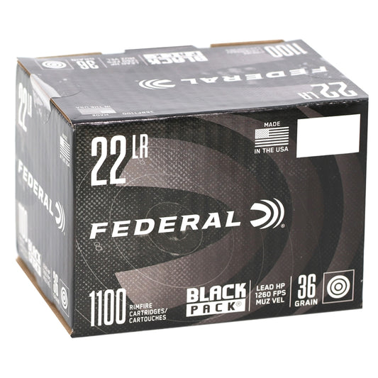 Federal Black Pack 22 Long Rifle Ammo 36 Grain Lead Hollow Point 1100 Rounds