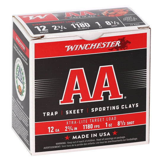 Winchester USA AA Xtra-Lite 12 Gauge Ammo 2-3/4" 1 oz. #8.5 Shot 250 Round Case