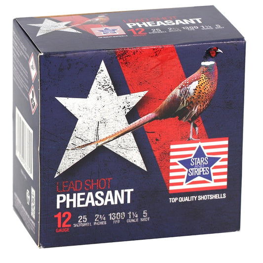 Stars and Stripes Pheasant Loads 12 Gauge Ammo 2 3/4" 1 1/4 oz #5 Shot