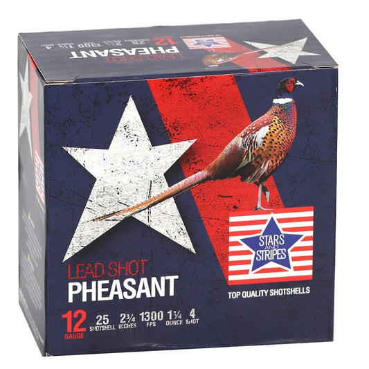 Stars and Stripes Pheasant 12 Gauge Ammo 2 3/4" 1 1/4 oz #4 Shot